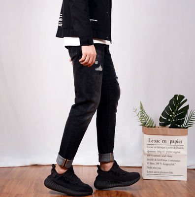 ODM OEM Korean Version Autumn Winter Men Pants Casual Straight Mid Waist Jeans
